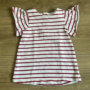 Jacadi striped dress with ruffle sleeves 12m